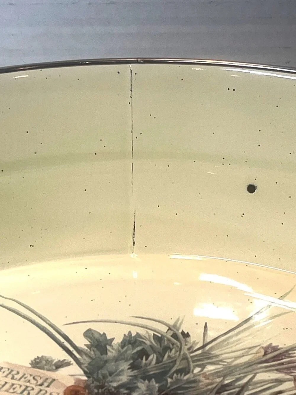 Marjolein Bastin Fresh Herbs Enamel Serving Bowl With Handles & Green Checker De